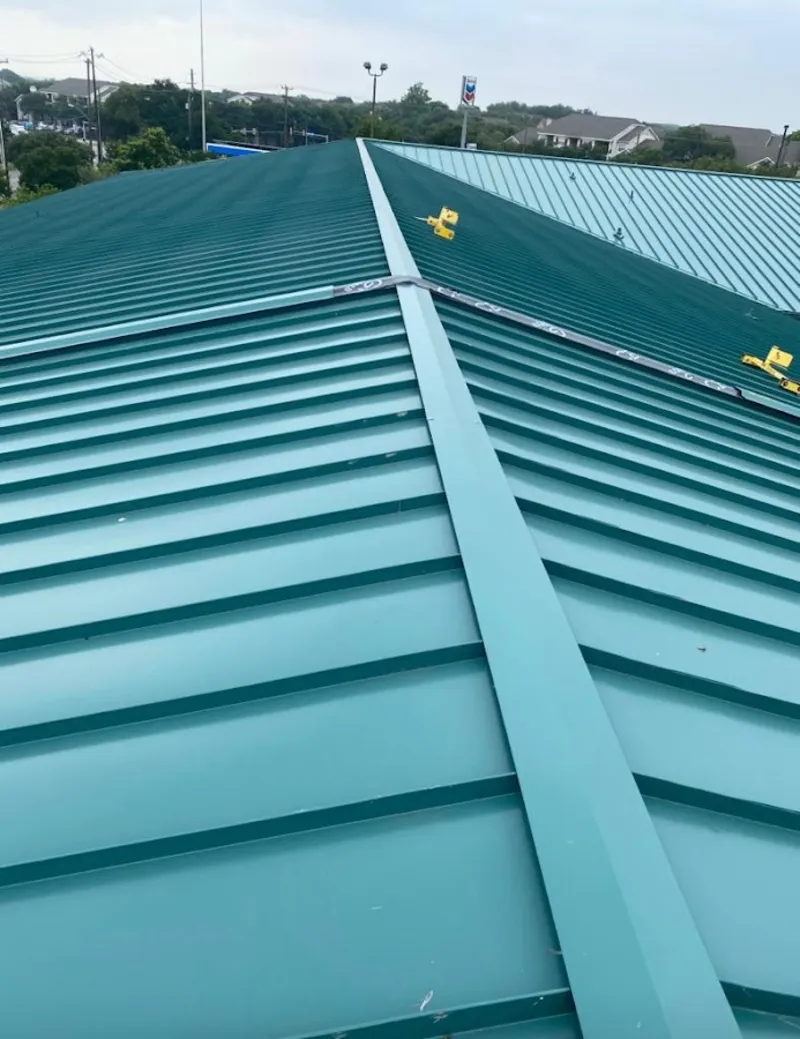Green commercial metal roof ridge and valley for Metal Roof Repair in Selah